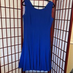 Calvin Klein Sleeveless Cobalt Blue Midi Dress
